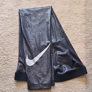 Nike Black Shimmer Leggings with White Swoosh